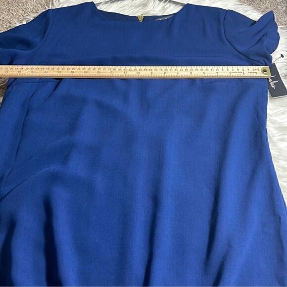 Lulus Dress Womens Sz Medium shift and shout chiffon Navy Blue Mini Preppy NWT - Picture 6 of 10
